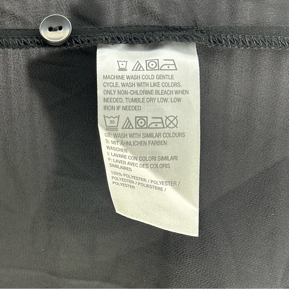 Women’s Dennis Basso Black Polyester Long Sleeve Buttons Down Blouse Designer 10 - Picture 4 of 4